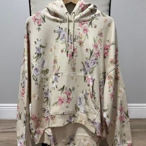LoveShackFancy Cream Floral Hoodie